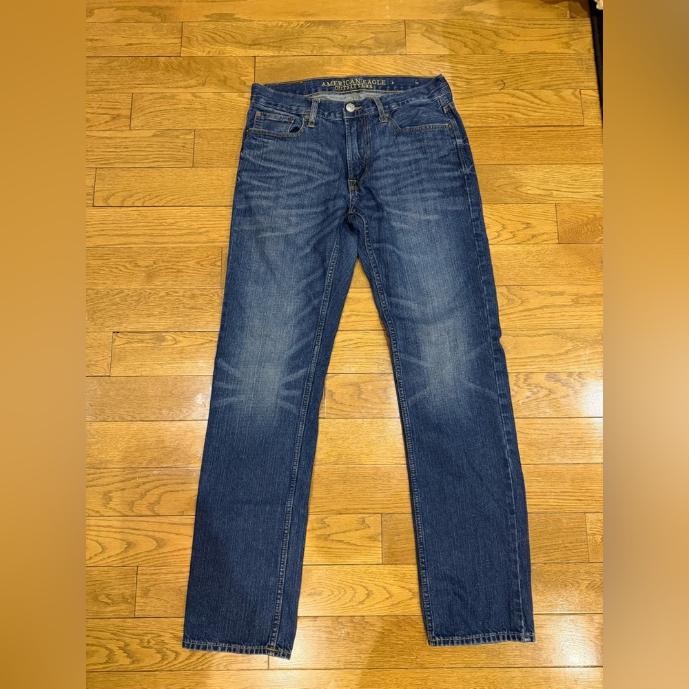 American Eagle Outfitters Dark Blue Straight Jeans MEN